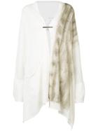 Isabel Benenato Hand-painted Draped Knit Cardigan/scarf - White