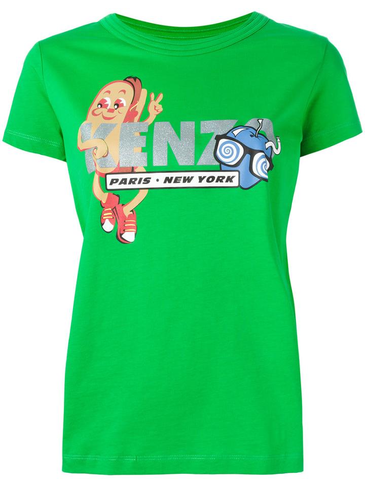 Kenzo Glitter Hotdog T-shirt, Women's, Size: Medium, Green, Cotton