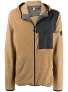 Z Zegna Contrast Patch Hooded Fleece - Brown