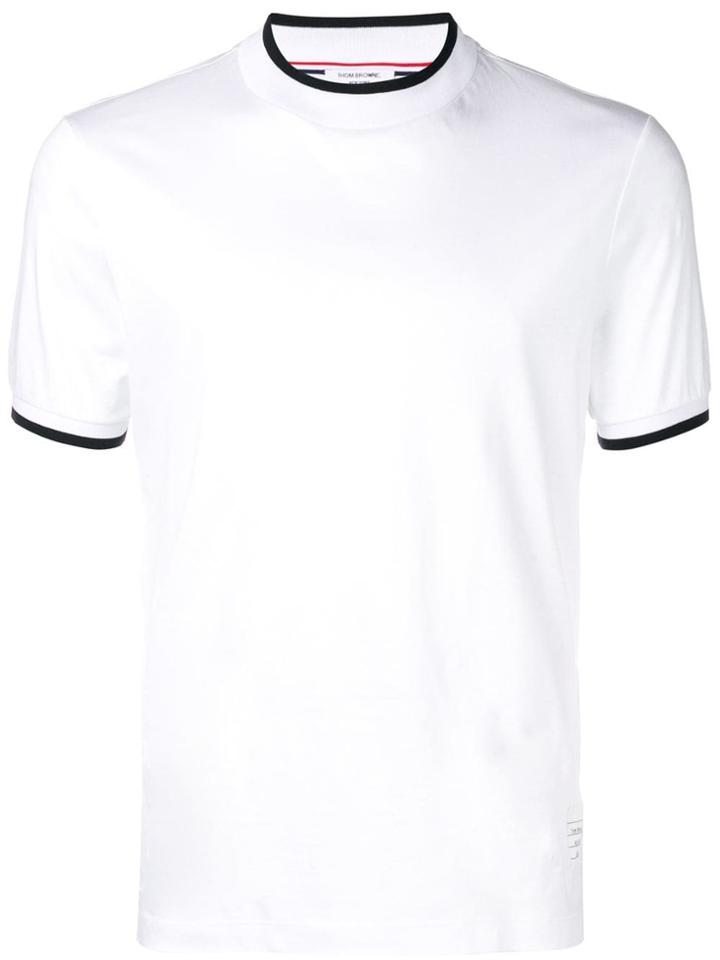 Thom Browne Mock Neck Cotton Tee - White