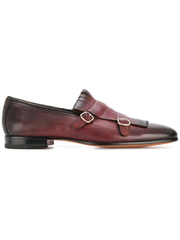 Santoni Double-buckle Loafers - Brown