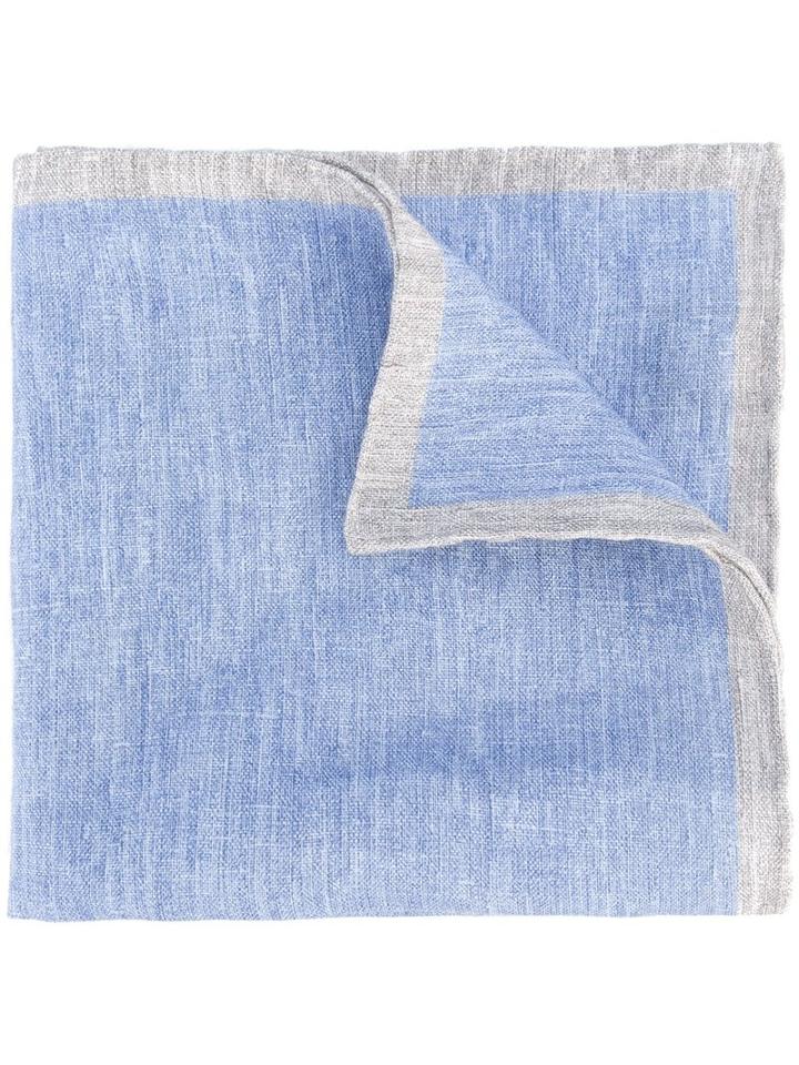 Eleventy - Classic Pocket Square - Men - Linen/flax - One Size, Blue, Linen/flax
