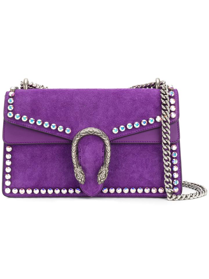 Gucci Small Dionysus Crystal Shoulder Bag - Pink & Purple