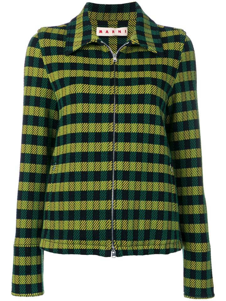Marni Zipped Patterned Jacket - Black