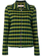 Marni Zipped Patterned Jacket - Black