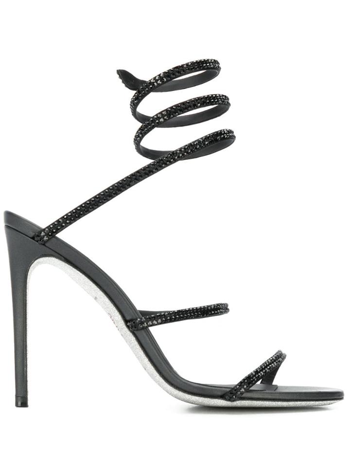 René Caovilla Embellished Cleo Sandals - Black