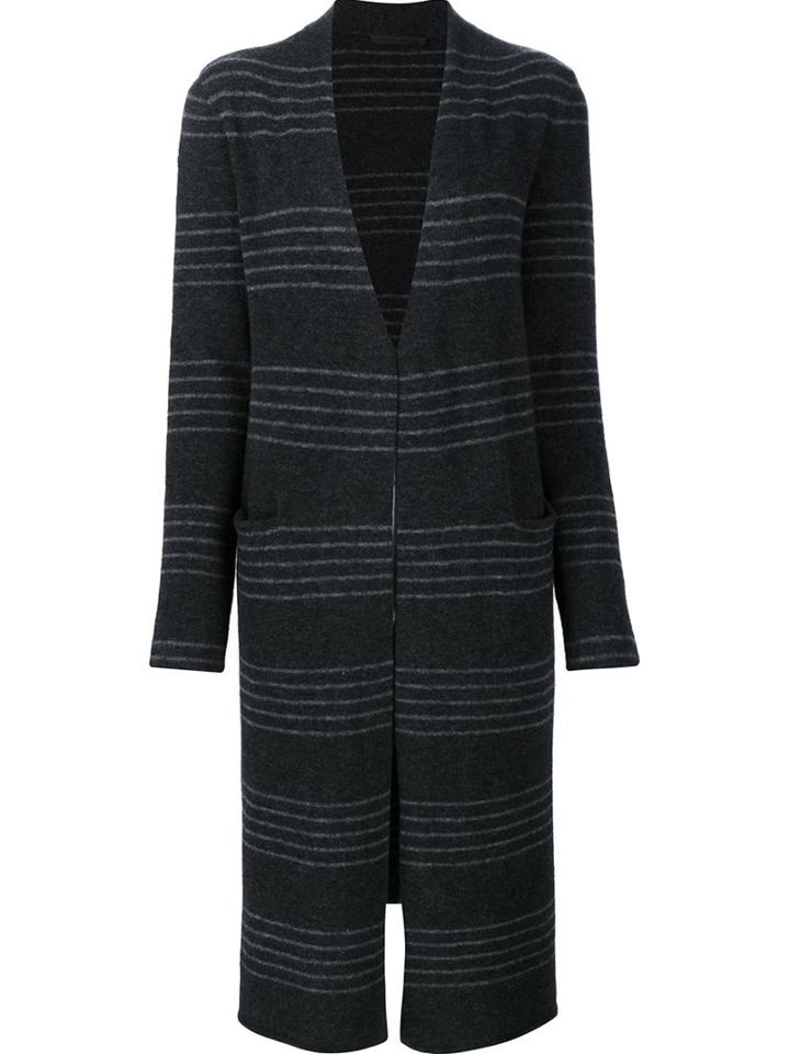 Jenni Kayne Striped Cardi-coat, Women's, Size: Small, Grey, Polyamide/spandex/elastane/wool/yak