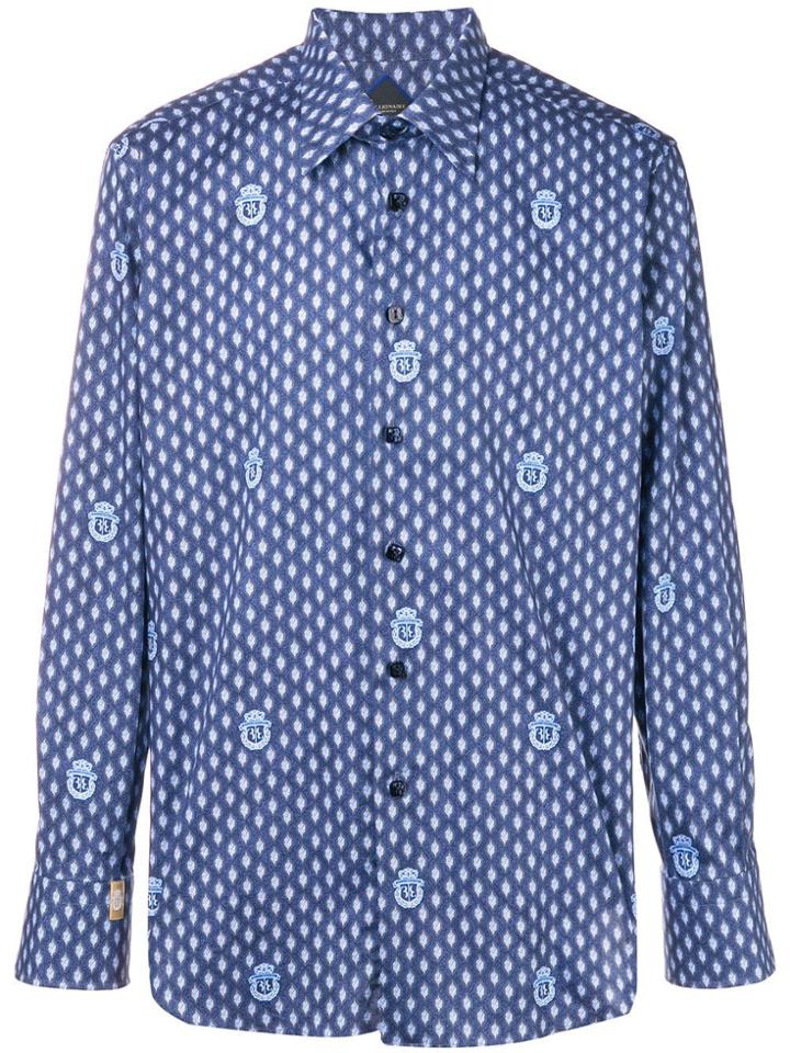 Billionaire 'gabriel' Silver Cut Shirt - Blue