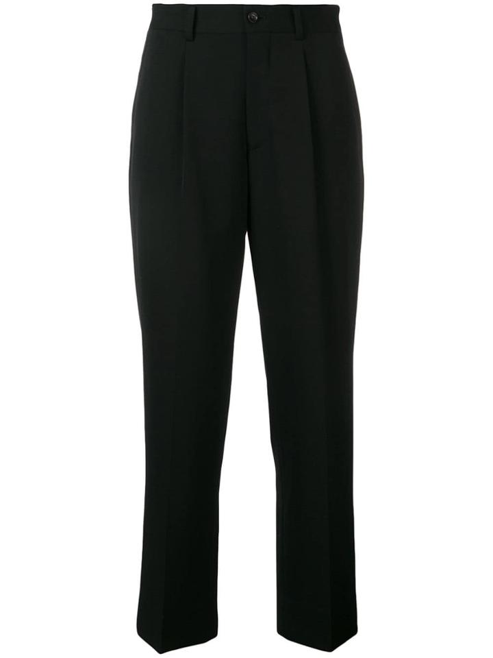 Comme Des Garçons Pressed Pleat Tailored Trousers - Black