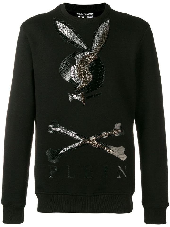 Philipp Plein Philipp Plein X Playboy Logo Crystal Sweatshirt - Black