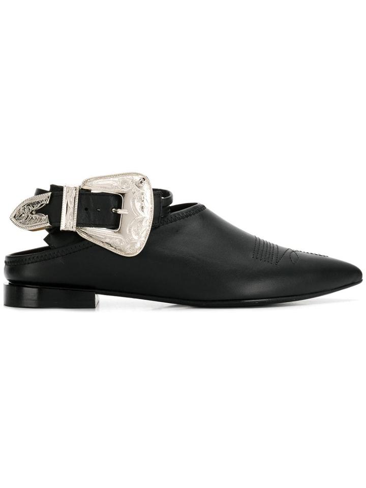 Toga Pulla Buckle Mules - Black