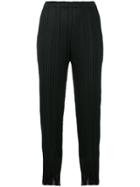 Pleats Please By Issey Miyake Pleated High Waisted Trousers - Black