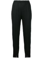 Pleats Please By Issey Miyake Pleated High Waisted Trousers - Black