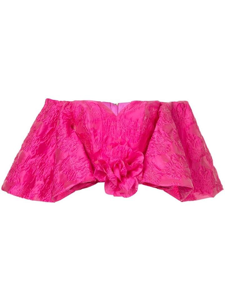 Bambah Bubble Sleeve Flower Top - Pink