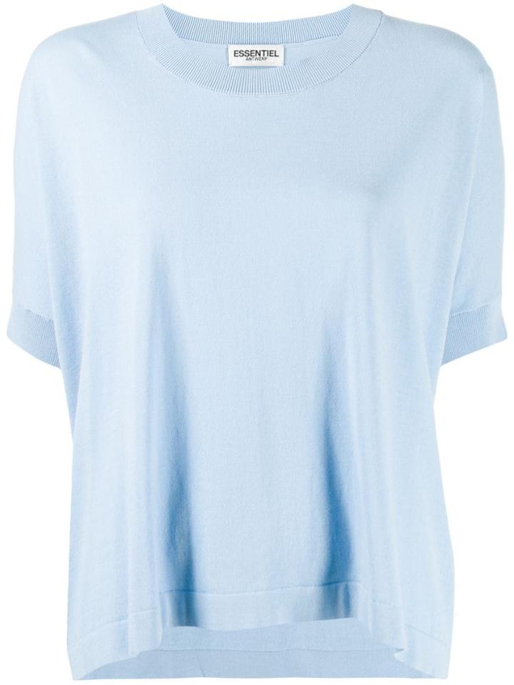 Essentiel Antwerp Short-sleeve Knit Top - Blue