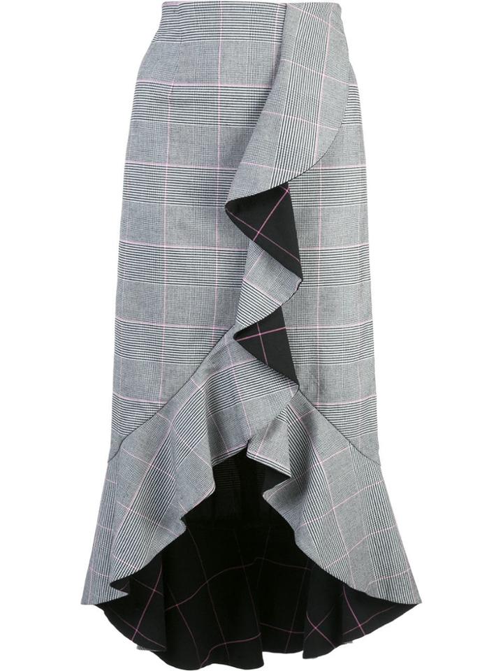 Alice+olivia Asymmetric Ruffled Skirt - Black