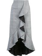 Alice+olivia Asymmetric Ruffled Skirt - Black