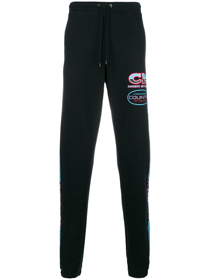 Marcelo Burlon County Of Milan Loose Fitted Track Trousers - Black