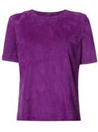 Yves Salomon - Suede Blouse - Women - Lamb Skin/suede - 42, Women's, Pink/purple, Lamb Skin/suede