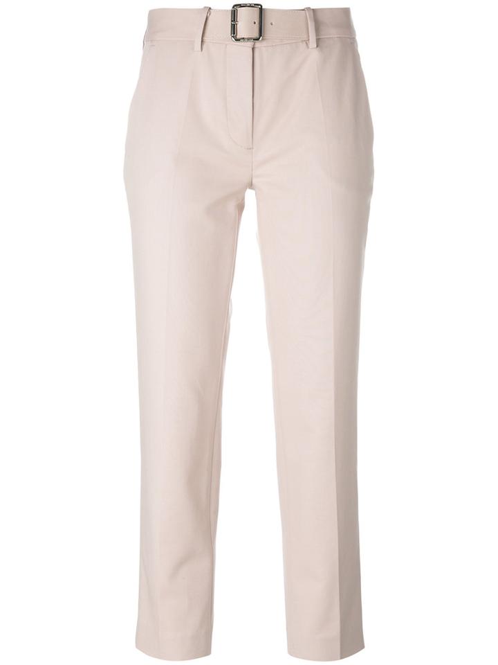 Moncler - Slim Cropped Trousers - Women - Cotton/spandex/elastane - 42, Pink/purple, Cotton/spandex/elastane
