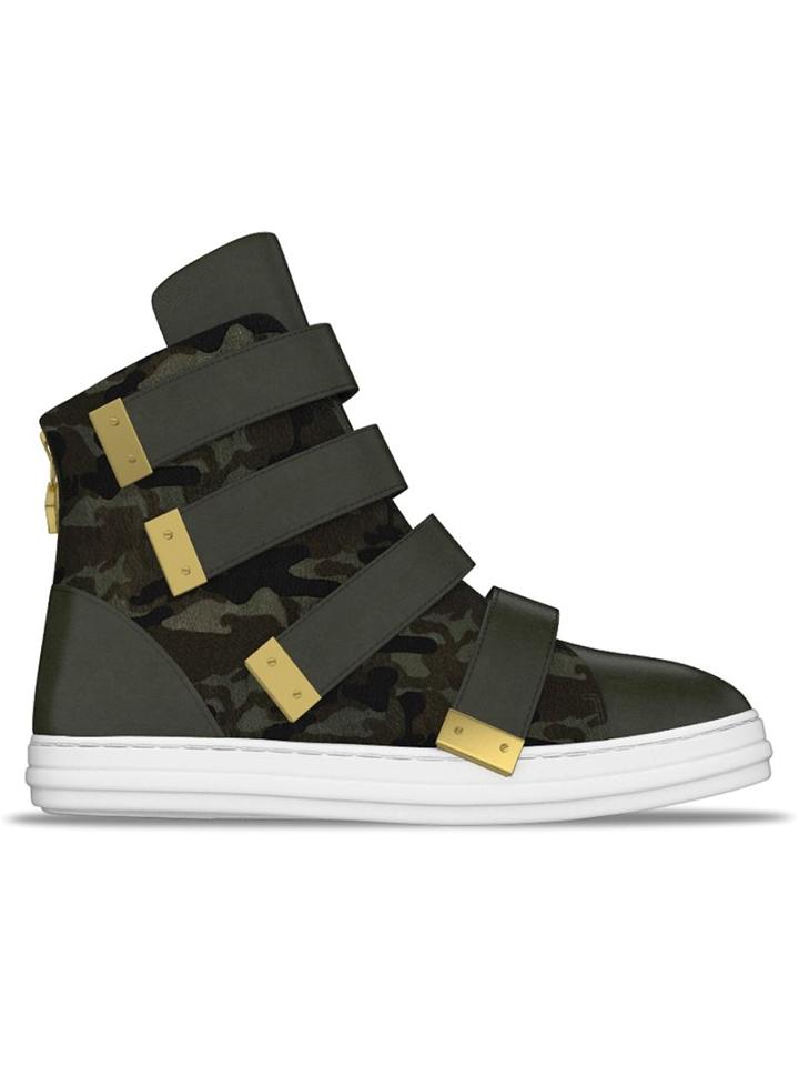 Myswear Bond Hi-top Sneakers, Men's, Size: 46, Green, Leather/rubber