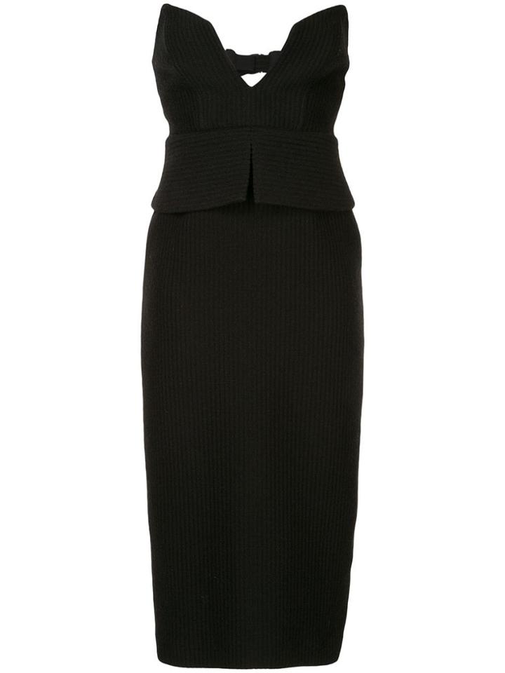 Muller Of Yoshiokubo Knitted Strapless Midi Dress - Black