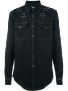 Givenchy Star Stitch Denim Shirt, Men's, Size: Small, Black, Cotton/polyester