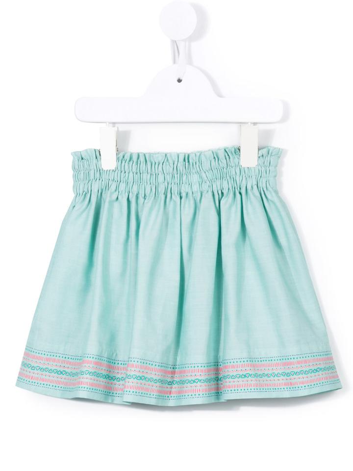 Familiar - Striped Detail Gathered Skirt - Kids - Cotton/lyocell - 6 Yrs, Green