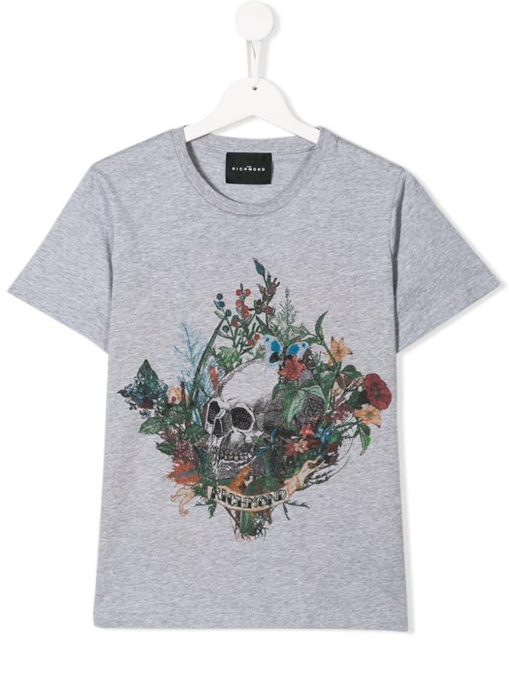 John Richmond Junior Grey Floral T-shirt