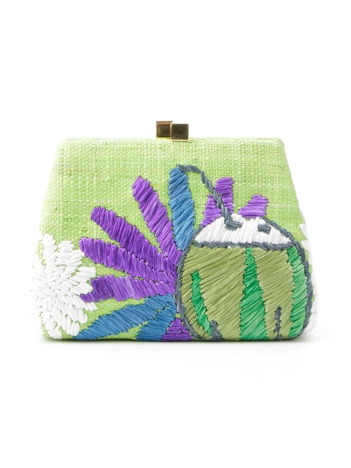 Serpui Woven Clutch, Women's, Green