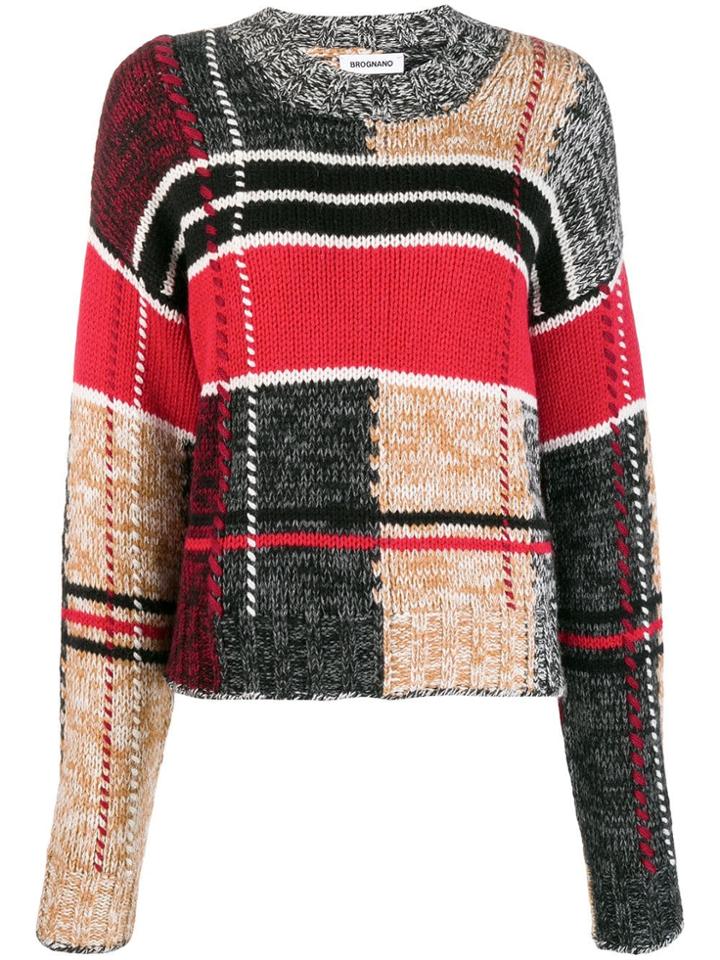 Brognano Patchwork Knit Jumper - Neutrals