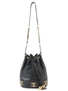 Chanel Vintage Drawstring Shoulder Bag - Black