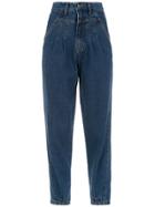 Framed High Waisted Jeans - Blue