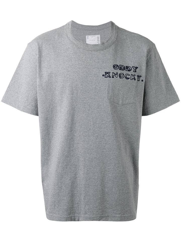 Sacai Oddy Knocky T-shirt, Men's, Size: 4, Grey, Cotton