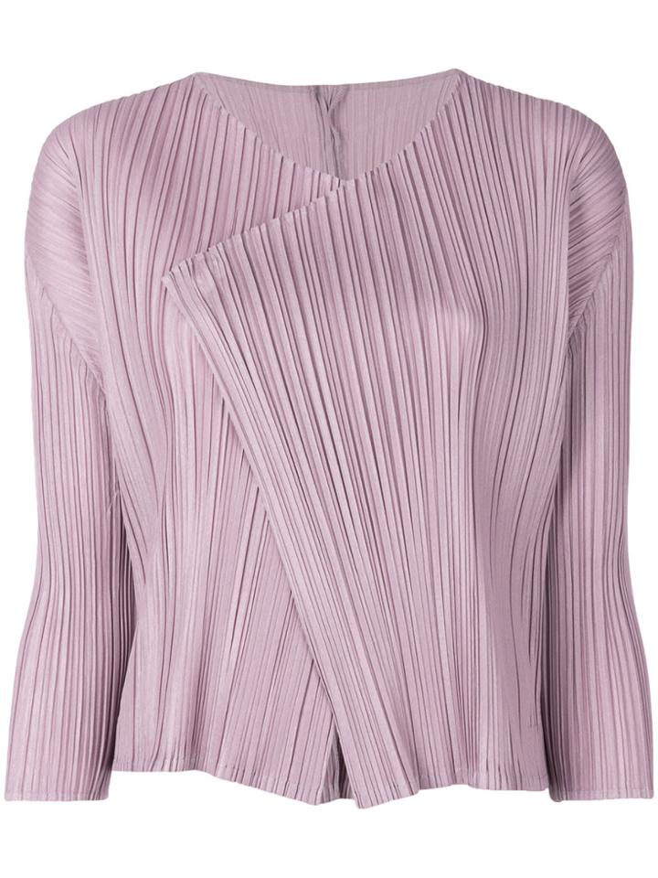 Pleats Please By Issey Miyake Pleated Design Jacket - Pink & Purple