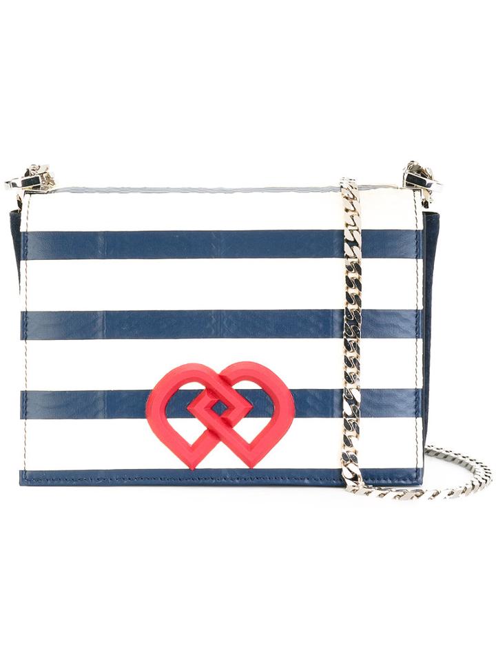Dsquared2 Dd Striped Shoulder Bag, Women's, Blue, Calf Leather