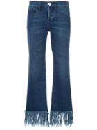 3x1 Fringed Hem Skinny Jeans - Blue