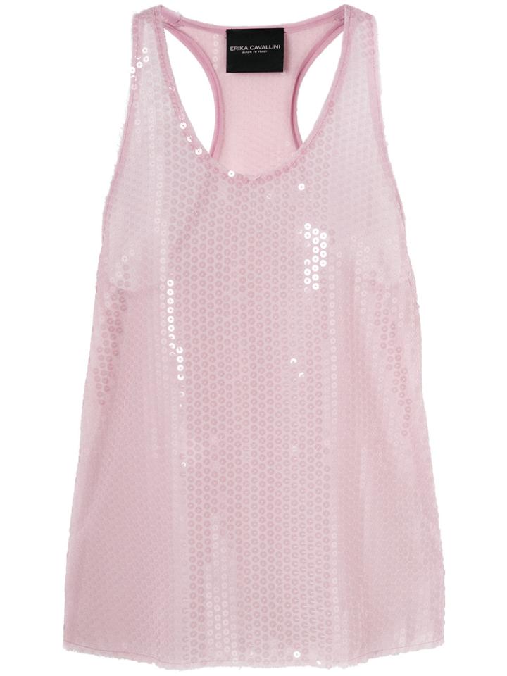 Erika Cavallini Sequin Embellished Tank Top - Pink & Purple
