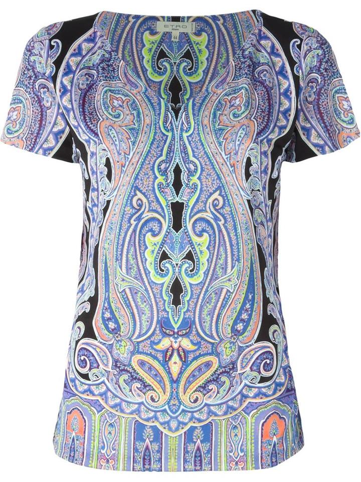 Etro Paisley Print V-neck T-shirt