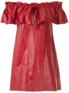 Andrea Bogosian Leather Short Dress - Red