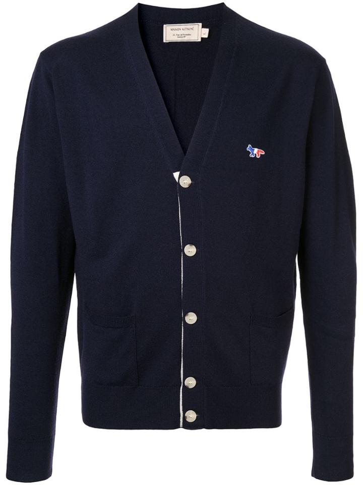 Maison Kitsuné Virgin Wool Classic Cardigan - Blue