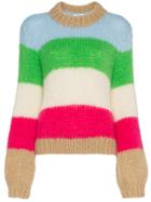 Ganni Multicoloured Julliard Stripe Mohair Wool-blend Jumper