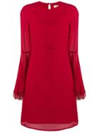Twin-set Lace Trim Dress - Red