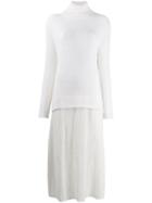 M Missoni Turtleneck Panelled Dress - White