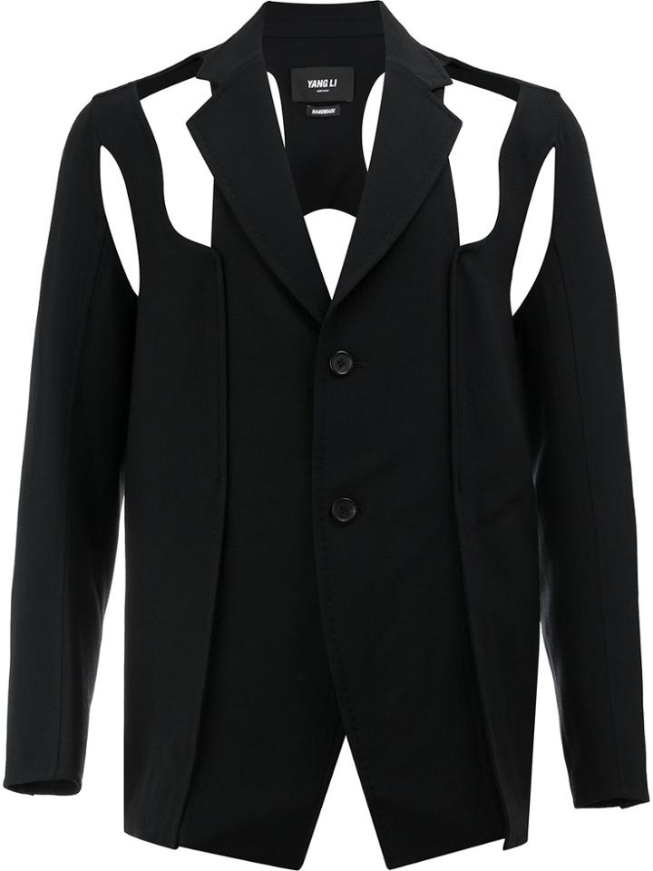 Yang Li Cut Out Detailed Blazer - Black