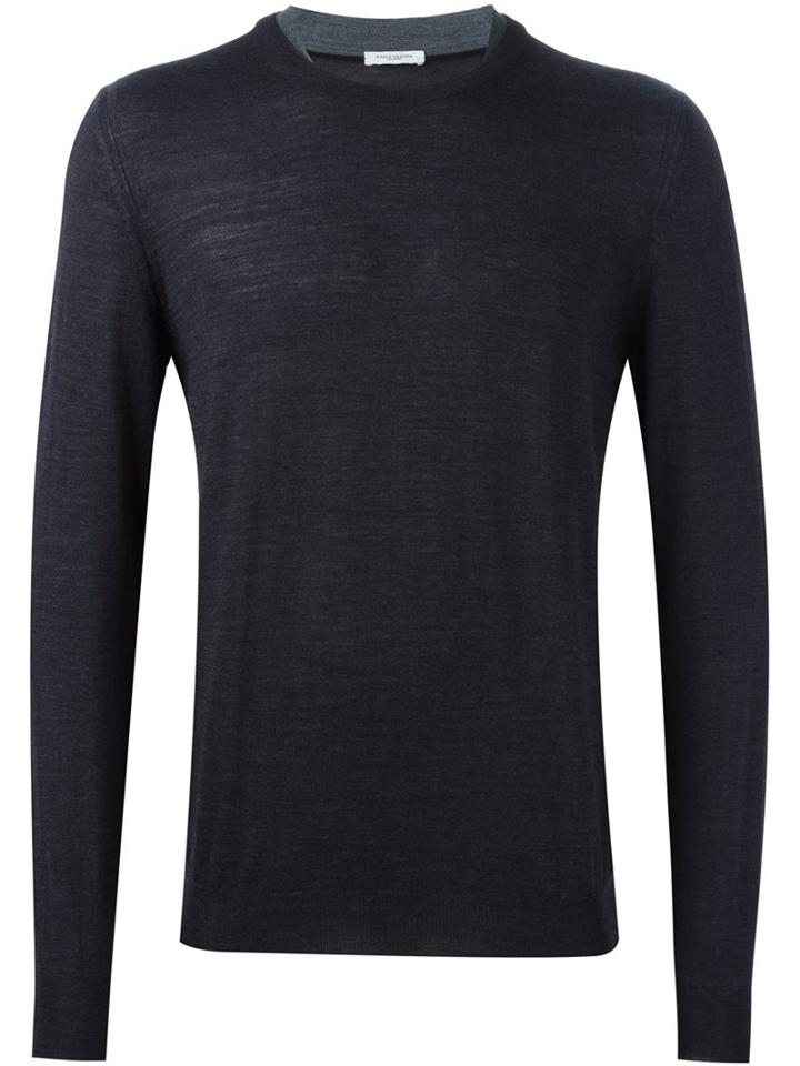 Paolo Pecora Fine Knit Jumper, Men's, Size: Xxl, Grey, Wool