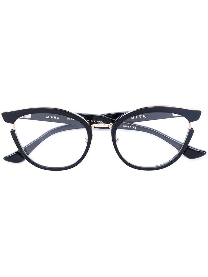 Dita Eyewear - 'mikro' Cat Eye Glasses - Women - Acetate/titanium - 52, Black, Acetate/titanium