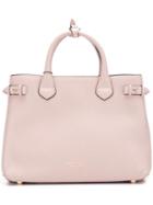 Burberry 'house Check' Tote, Women's, Pink/purple, Calf Leather/cotton/metal