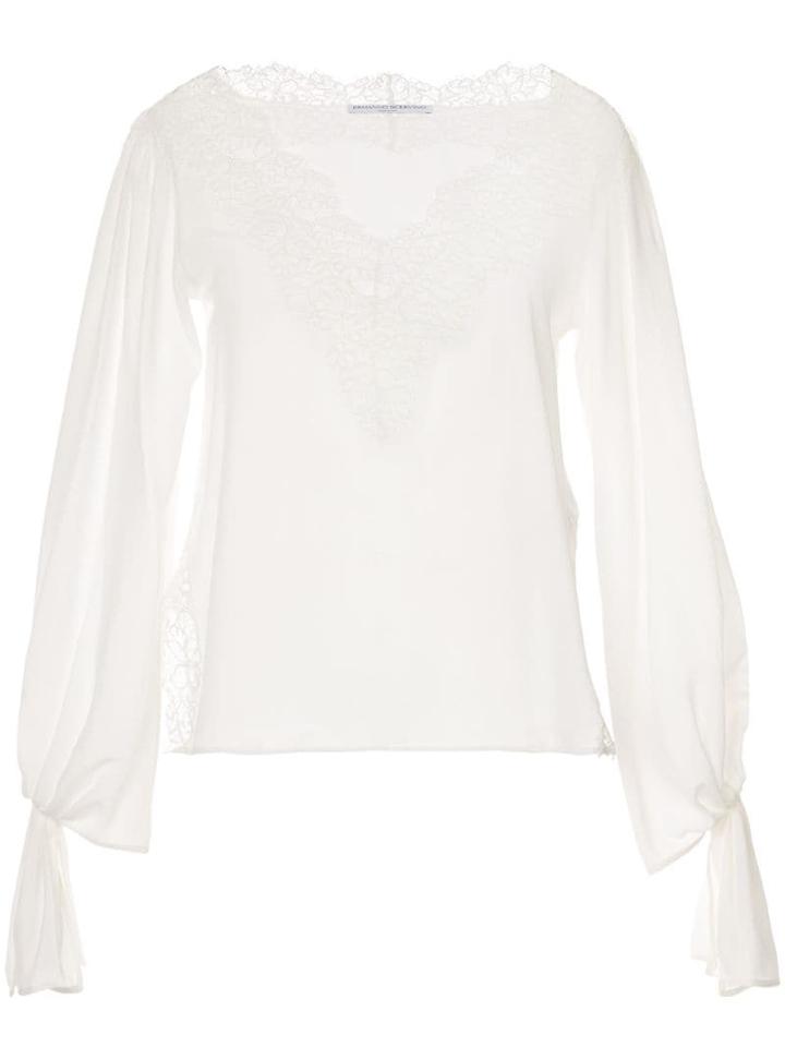 Ermanno Scervino V-neck Lace Blouse - White