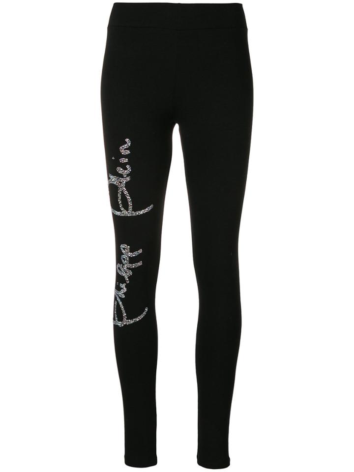 Philipp Plein Crystal Leggings - Black